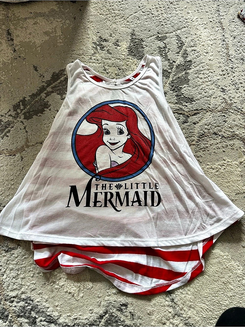 Disney The Little Mermaid Ariel Tank Top Ariel Striped Tank Dress in White & Red